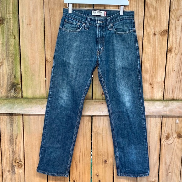 Levis 514 Slim Straight Med Wash Distressed Jean - Picture 4 of 16